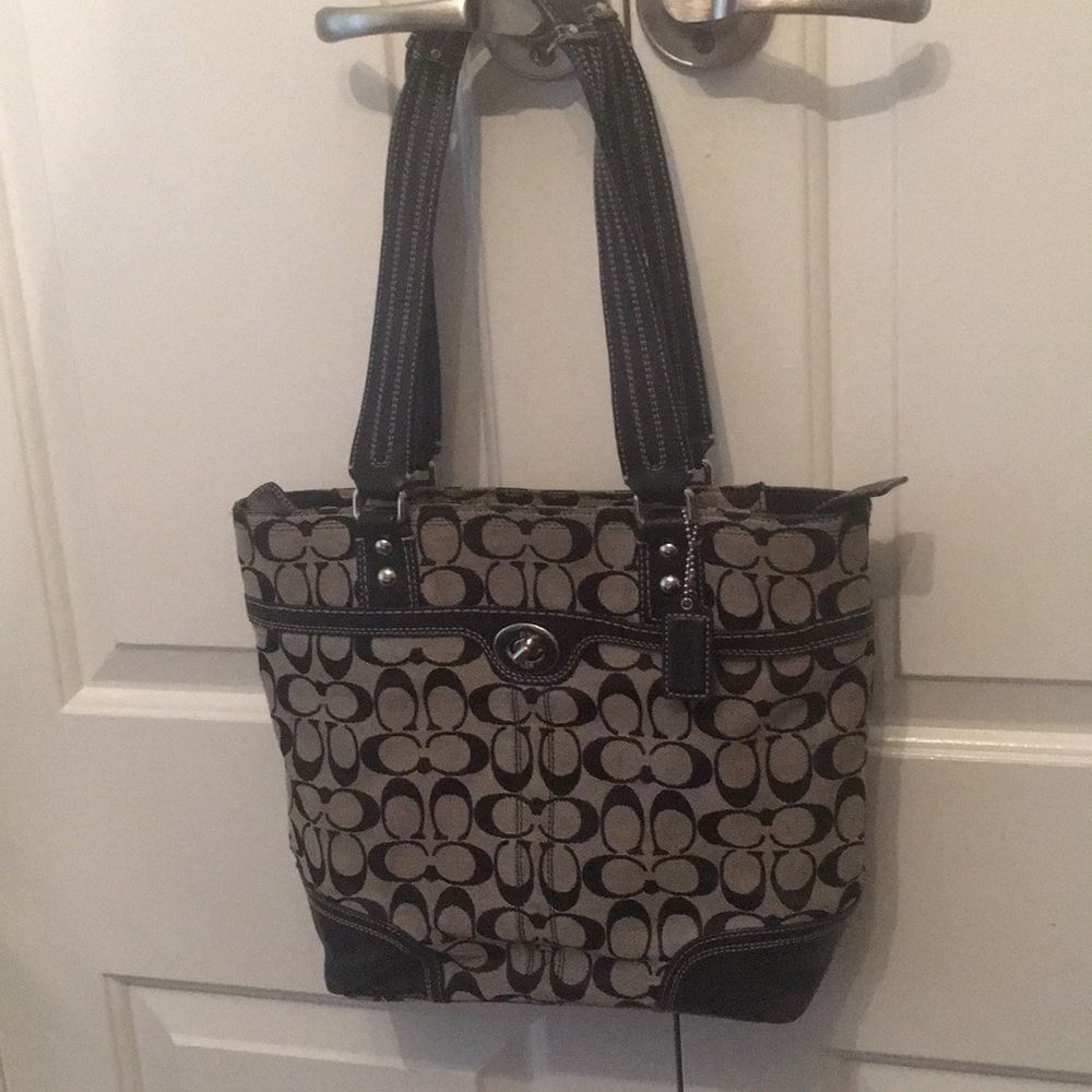 coach bag grey/black